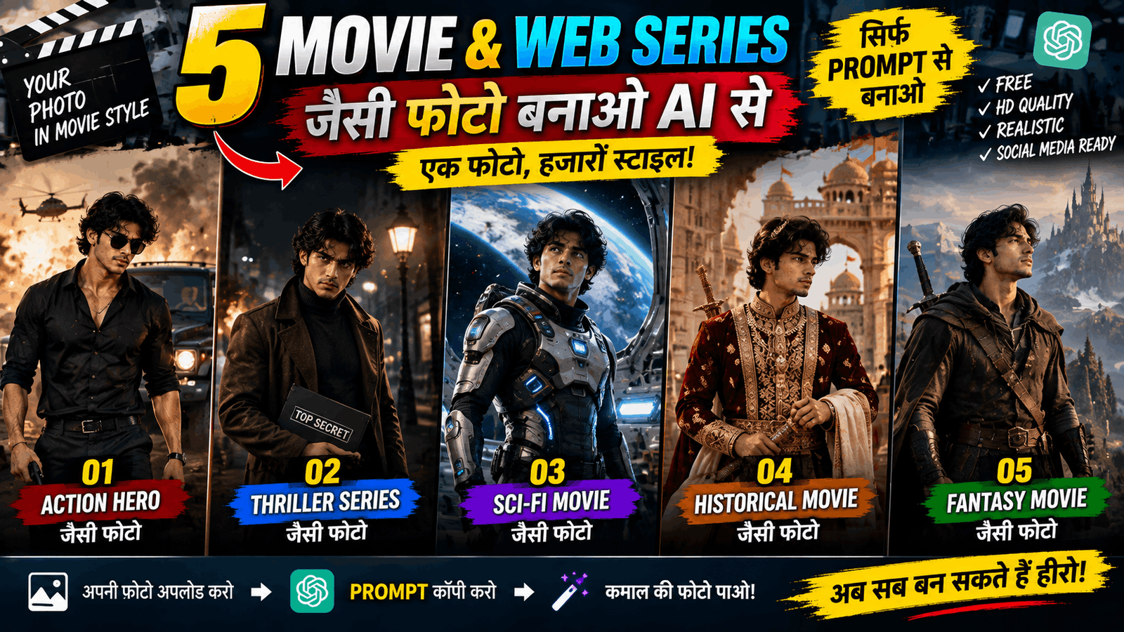 5 Movies & Web Series AI Photo Editing Prompts for Boys 2026